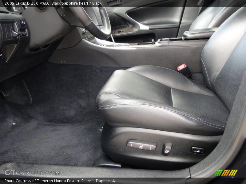 Black Sapphire Pearl / Black 2009 Lexus IS 250 AWD