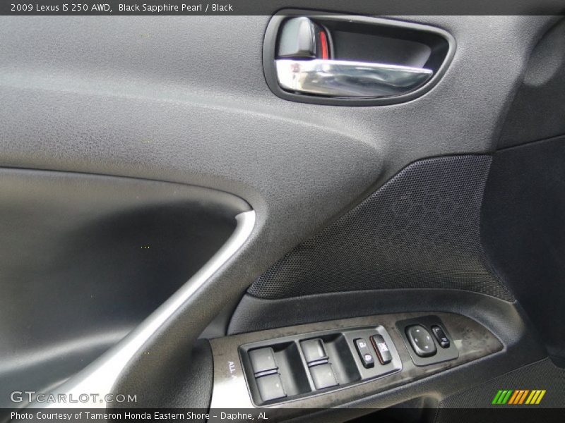 Black Sapphire Pearl / Black 2009 Lexus IS 250 AWD