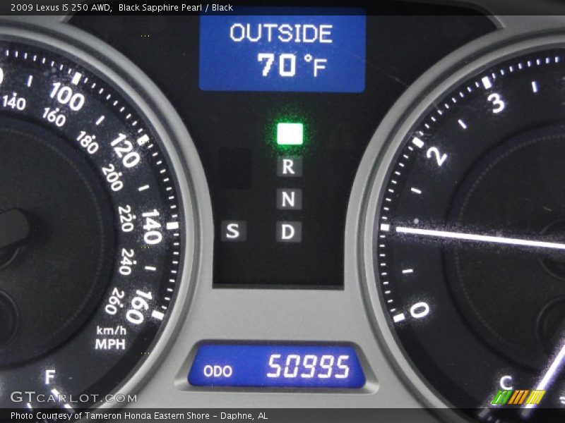 Black Sapphire Pearl / Black 2009 Lexus IS 250 AWD