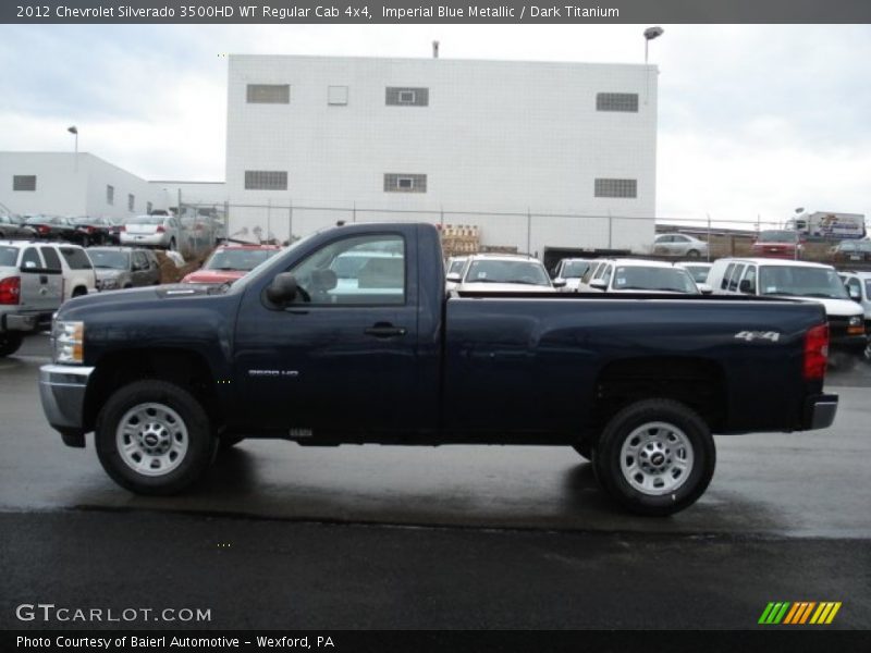 Imperial Blue Metallic / Dark Titanium 2012 Chevrolet Silverado 3500HD WT Regular Cab 4x4