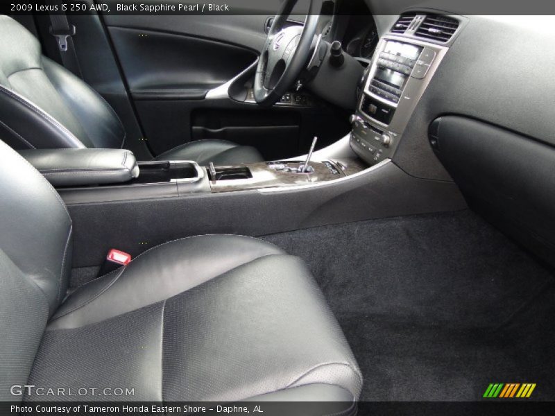 Black Sapphire Pearl / Black 2009 Lexus IS 250 AWD