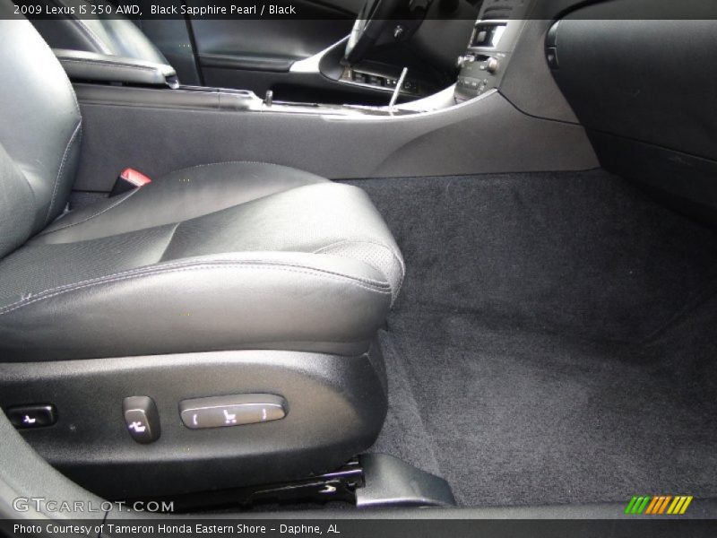 Black Sapphire Pearl / Black 2009 Lexus IS 250 AWD