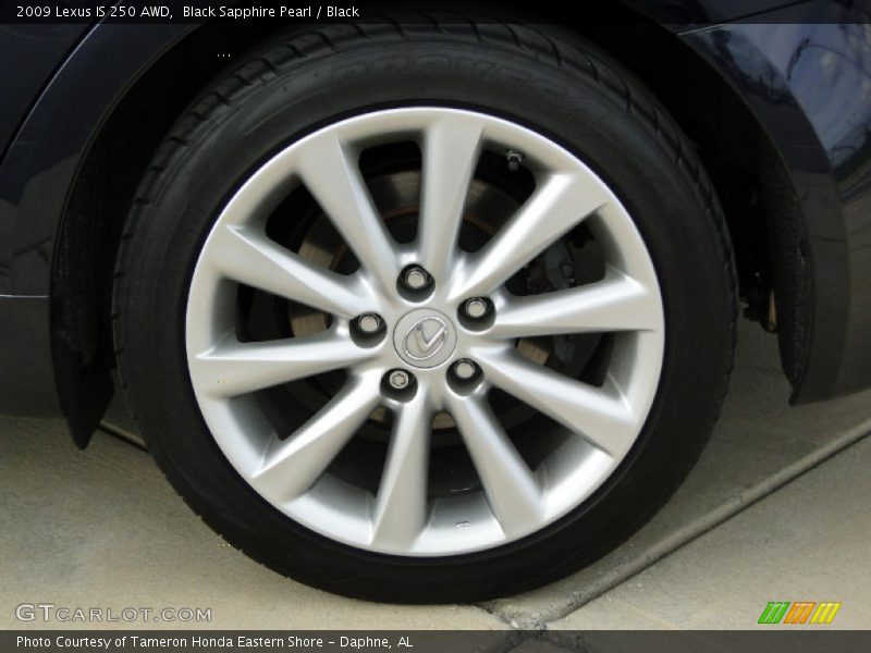 Black Sapphire Pearl / Black 2009 Lexus IS 250 AWD