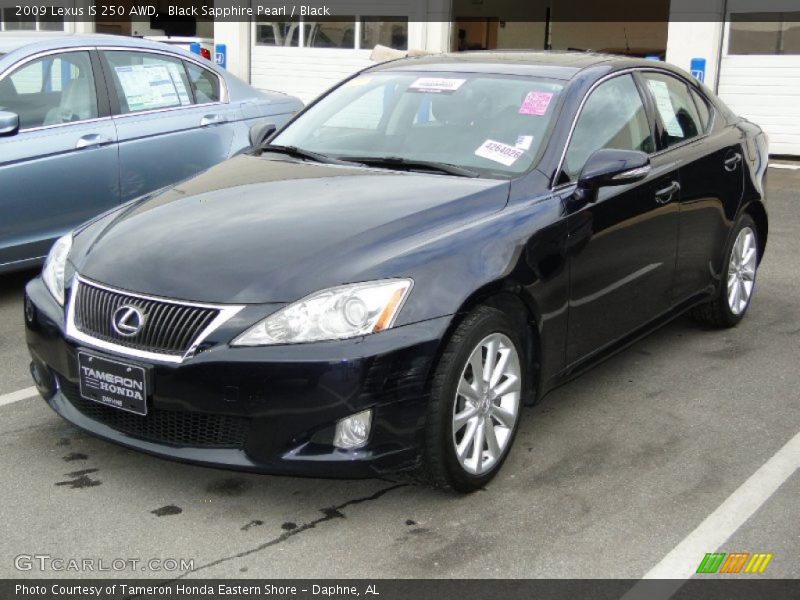 Black Sapphire Pearl / Black 2009 Lexus IS 250 AWD