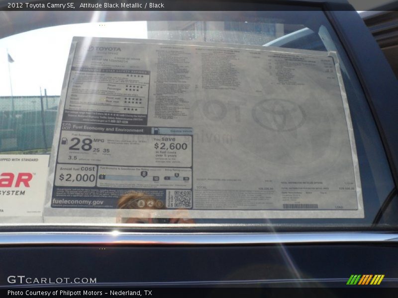 Attitude Black Metallic / Black 2012 Toyota Camry SE