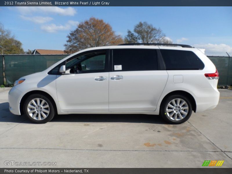 Blizzard White Pearl / Light Gray 2012 Toyota Sienna Limited