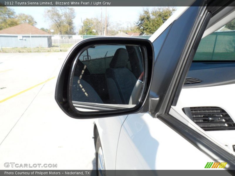 Blizzard White Pearl / Light Gray 2012 Toyota Sienna Limited