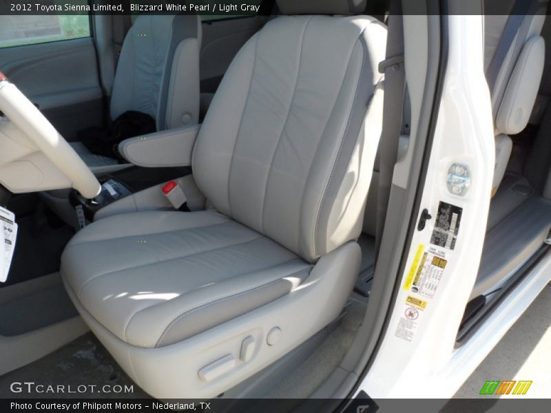 Blizzard White Pearl / Light Gray 2012 Toyota Sienna Limited