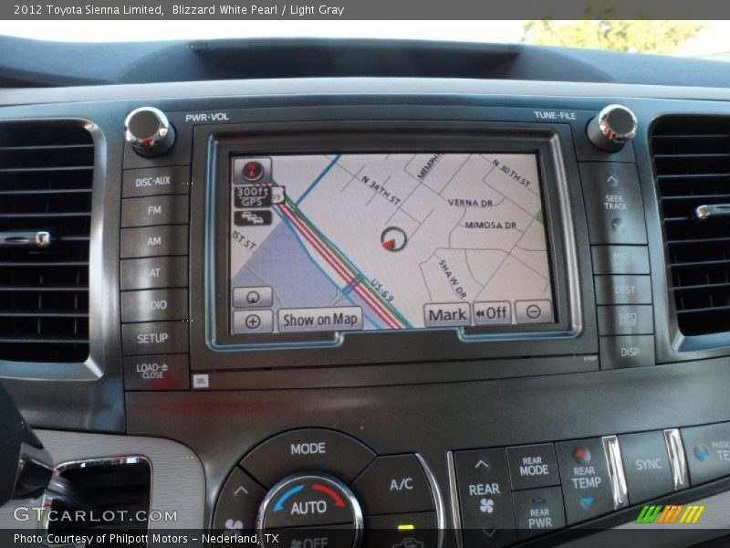 Blizzard White Pearl / Light Gray 2012 Toyota Sienna Limited