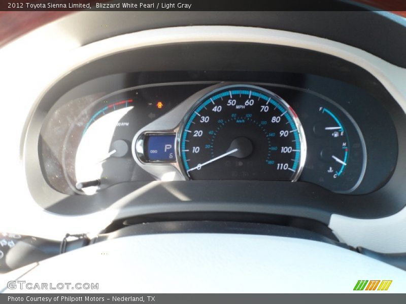 Blizzard White Pearl / Light Gray 2012 Toyota Sienna Limited