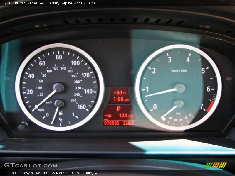 Alpine White / Beige 2005 BMW 5 Series 545i Sedan
