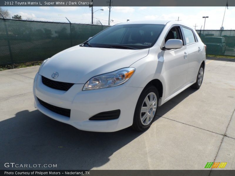 Super White / Dark Charcoal 2012 Toyota Matrix L