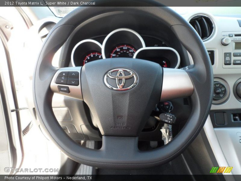 Super White / Dark Charcoal 2012 Toyota Matrix L