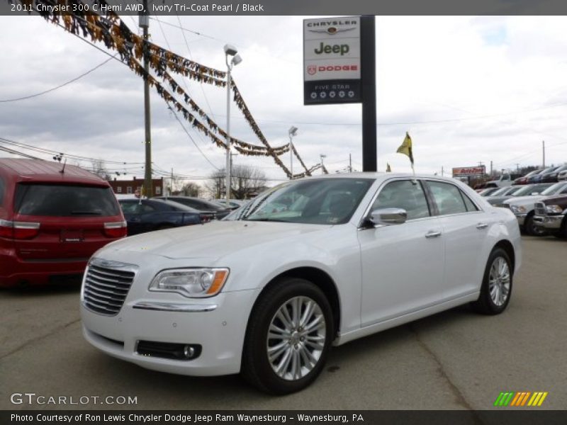 Ivory Tri-Coat Pearl / Black 2011 Chrysler 300 C Hemi AWD