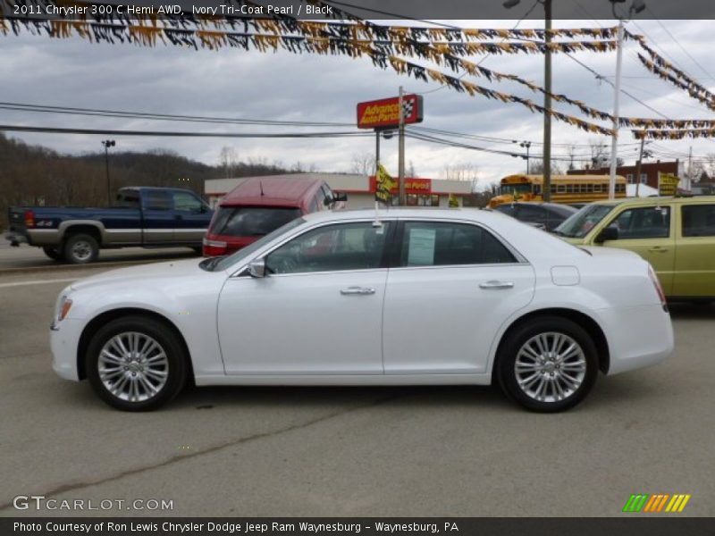 Ivory Tri-Coat Pearl / Black 2011 Chrysler 300 C Hemi AWD
