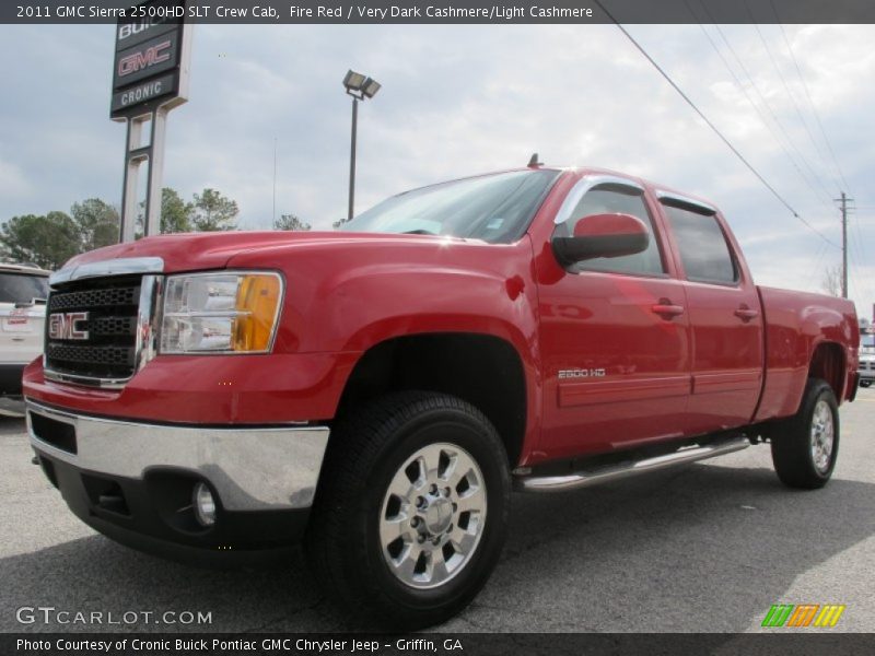 Fire Red / Very Dark Cashmere/Light Cashmere 2011 GMC Sierra 2500HD SLT Crew Cab