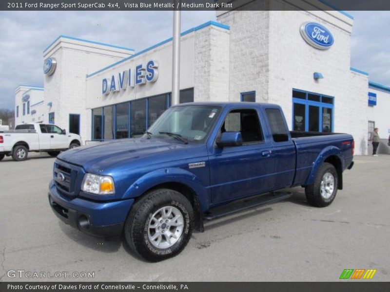 Vista Blue Metallic / Medium Dark Flint 2011 Ford Ranger Sport SuperCab 4x4