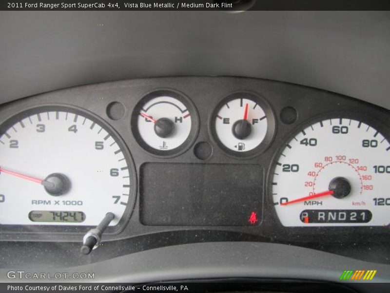 Vista Blue Metallic / Medium Dark Flint 2011 Ford Ranger Sport SuperCab 4x4