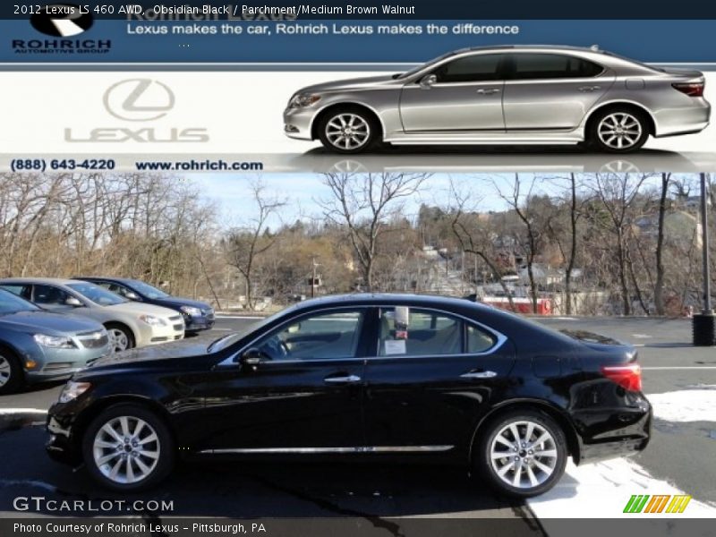 Obsidian Black / Parchment/Medium Brown Walnut 2012 Lexus LS 460 AWD