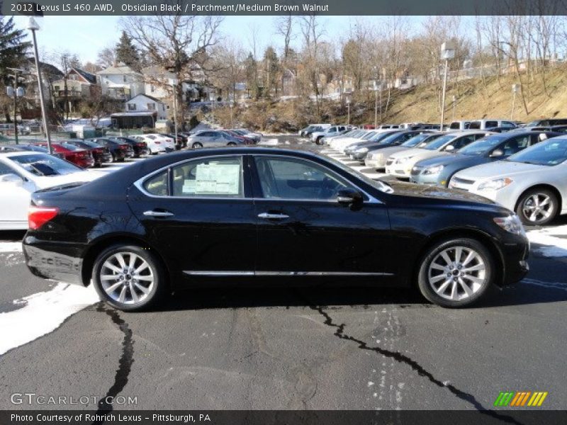 Obsidian Black / Parchment/Medium Brown Walnut 2012 Lexus LS 460 AWD