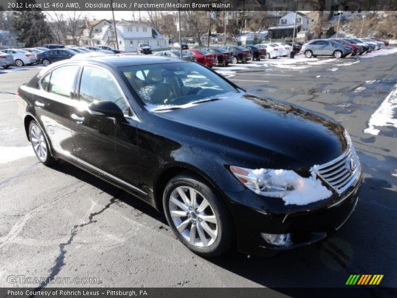 Obsidian Black / Parchment/Medium Brown Walnut 2012 Lexus LS 460 AWD