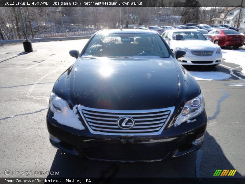 Obsidian Black / Parchment/Medium Brown Walnut 2012 Lexus LS 460 AWD