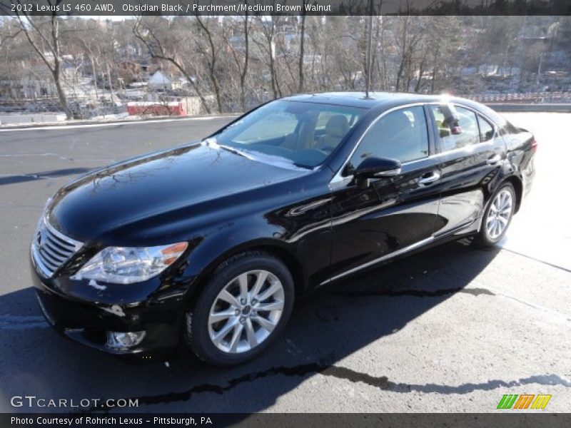 Obsidian Black / Parchment/Medium Brown Walnut 2012 Lexus LS 460 AWD