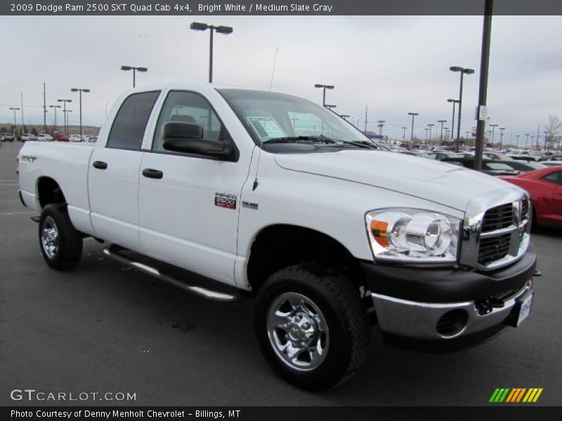 Bright White / Medium Slate Gray 2009 Dodge Ram 2500 SXT Quad Cab 4x4