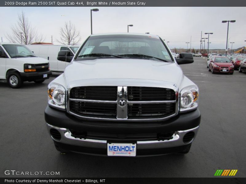 Bright White / Medium Slate Gray 2009 Dodge Ram 2500 SXT Quad Cab 4x4