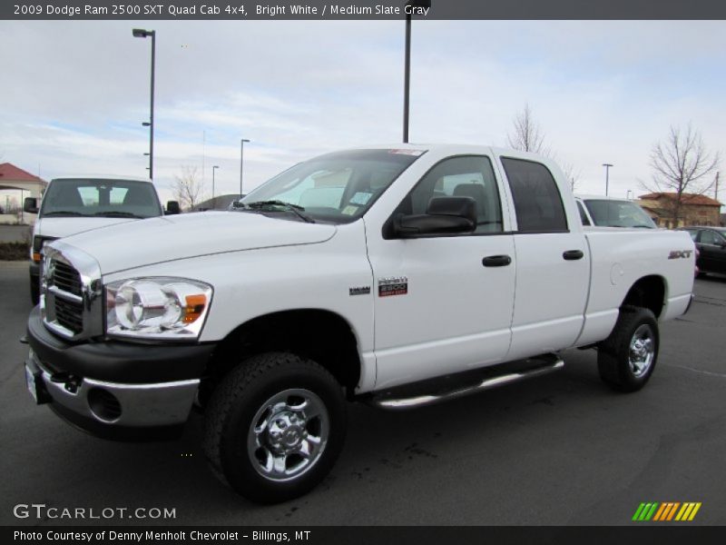 Bright White / Medium Slate Gray 2009 Dodge Ram 2500 SXT Quad Cab 4x4