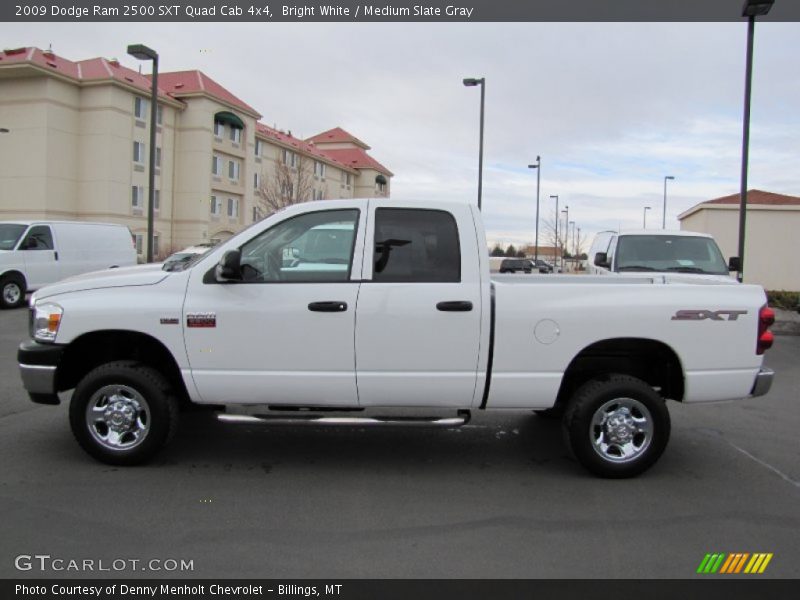 Bright White / Medium Slate Gray 2009 Dodge Ram 2500 SXT Quad Cab 4x4