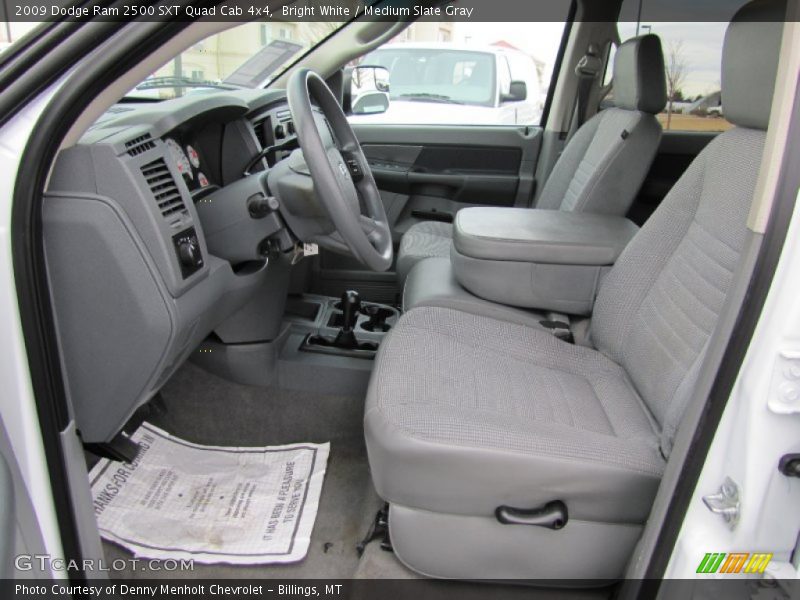 Bright White / Medium Slate Gray 2009 Dodge Ram 2500 SXT Quad Cab 4x4