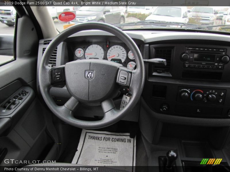 Bright White / Medium Slate Gray 2009 Dodge Ram 2500 SXT Quad Cab 4x4