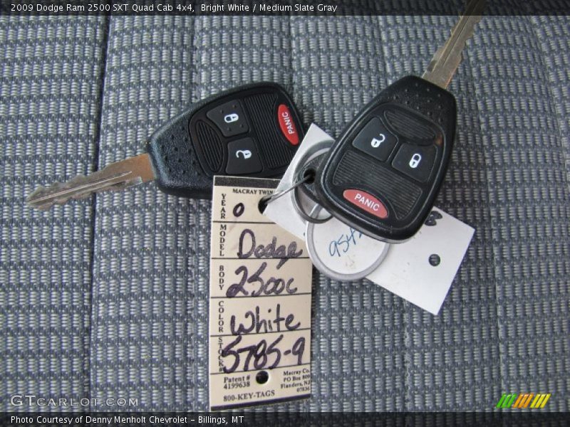 Bright White / Medium Slate Gray 2009 Dodge Ram 2500 SXT Quad Cab 4x4
