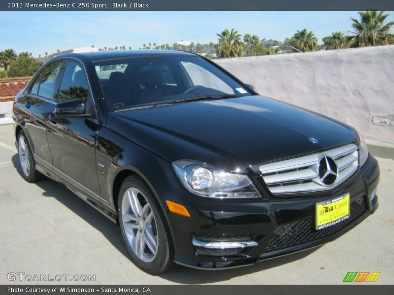 Black / Black 2012 Mercedes-Benz C 250 Sport