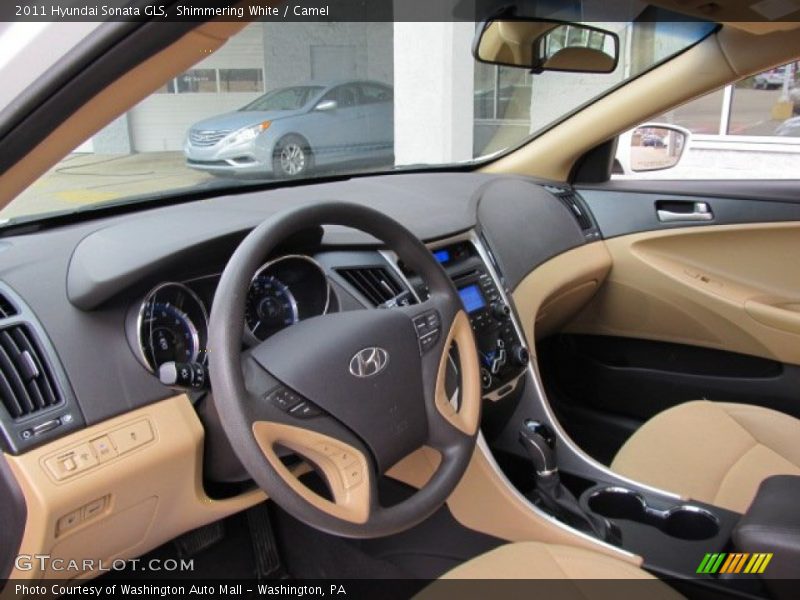 Shimmering White / Camel 2011 Hyundai Sonata GLS