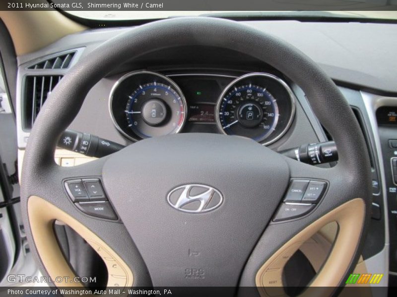 Shimmering White / Camel 2011 Hyundai Sonata GLS