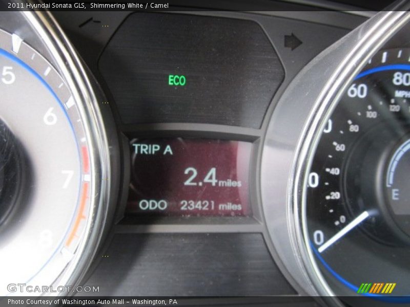 Shimmering White / Camel 2011 Hyundai Sonata GLS