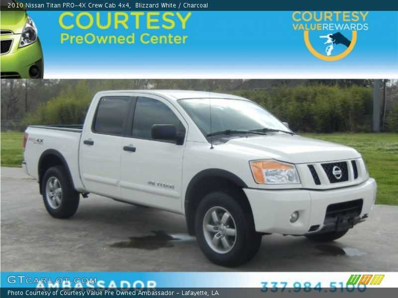 Blizzard White / Charcoal 2010 Nissan Titan PRO-4X Crew Cab 4x4