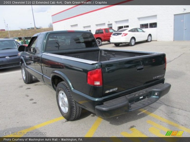 Dark Green Metallic / Graphite 2003 Chevrolet S10 LS Extended Cab 4x4