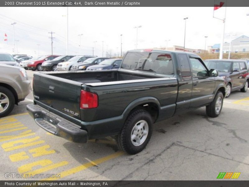 Dark Green Metallic / Graphite 2003 Chevrolet S10 LS Extended Cab 4x4