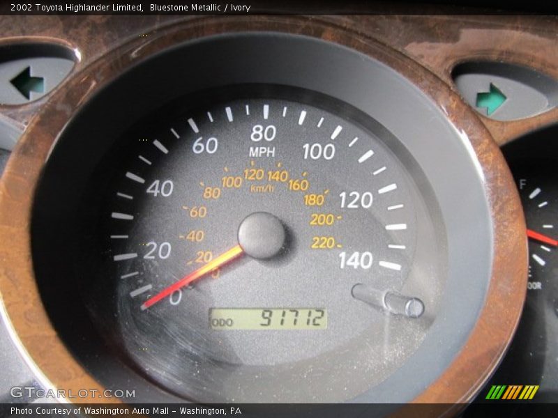 Bluestone Metallic / Ivory 2002 Toyota Highlander Limited