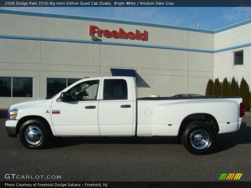 Bright White / Medium Slate Gray 2008 Dodge Ram 3500 Big Horn Edition Quad Cab Dually