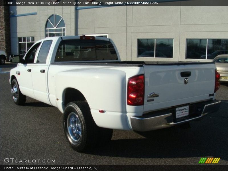 Bright White / Medium Slate Gray 2008 Dodge Ram 3500 Big Horn Edition Quad Cab Dually