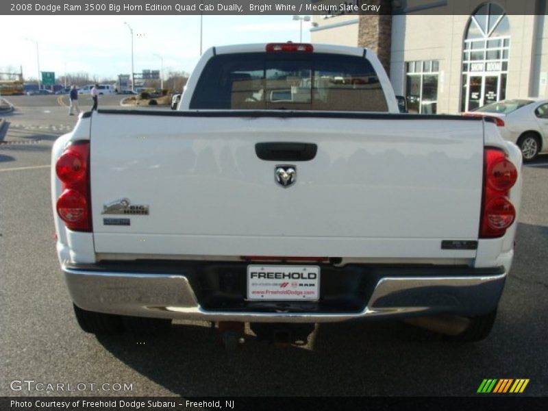 Bright White / Medium Slate Gray 2008 Dodge Ram 3500 Big Horn Edition Quad Cab Dually