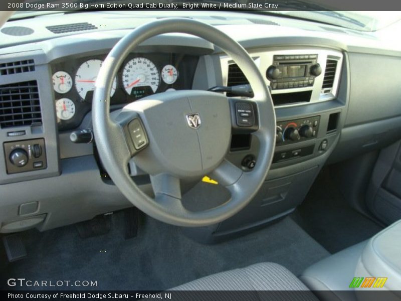 Bright White / Medium Slate Gray 2008 Dodge Ram 3500 Big Horn Edition Quad Cab Dually