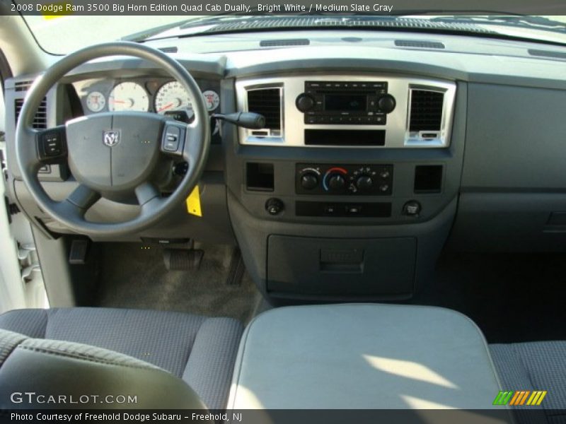Bright White / Medium Slate Gray 2008 Dodge Ram 3500 Big Horn Edition Quad Cab Dually