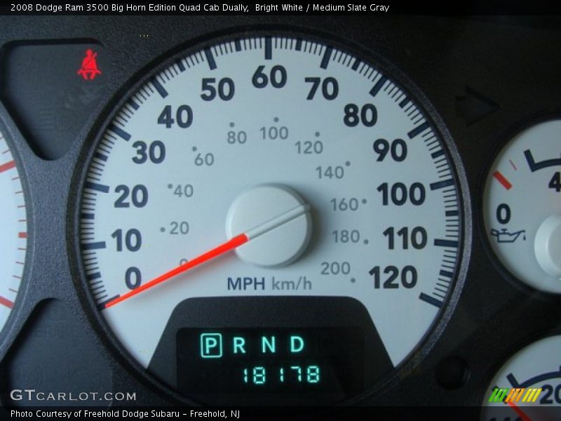 Bright White / Medium Slate Gray 2008 Dodge Ram 3500 Big Horn Edition Quad Cab Dually