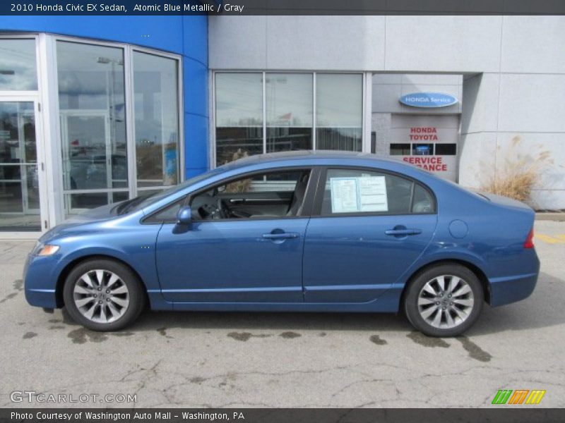 Atomic Blue Metallic / Gray 2010 Honda Civic EX Sedan