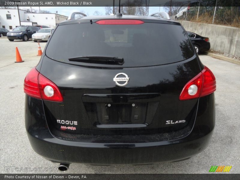Wicked Black / Black 2009 Nissan Rogue SL AWD